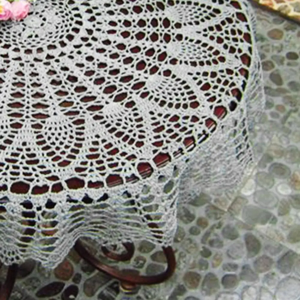 

Round Table Cloth Handmade Crochet Openwork Tablecloth Cotton Lace Mat Placemat Vintage Tablecloth Home Decoration 70/80/90cm