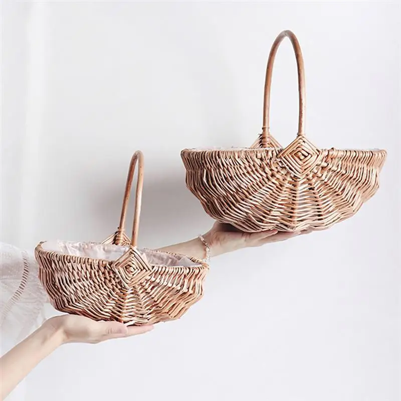 Деревянная корзина для фруктов хлеба овощей ручной вязки 1 шт. |