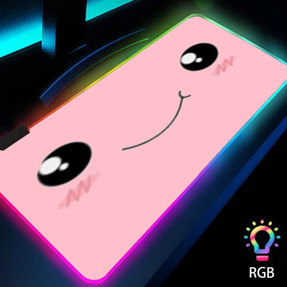 

Pink Girl Rgb Creative Anime Cartoon Creative Cartoon Led Big Luminous Carpet Kawaii Backlit Keyboard Pad Mouse Pad Extra Large