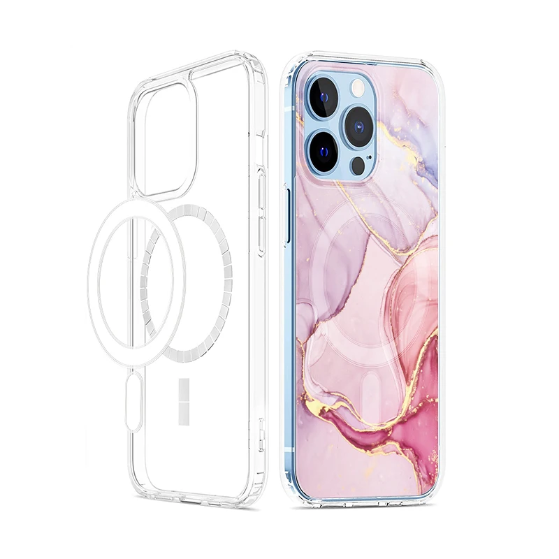 

Магнитный чехол Magsafe для iPhone 12, 11, 13 Pro, XR, X, XS MAX, Mini, SE2, 8, 7 Plus, беспроводное зарядное устройство, Магнитная задняя крышка, мраморный чехол