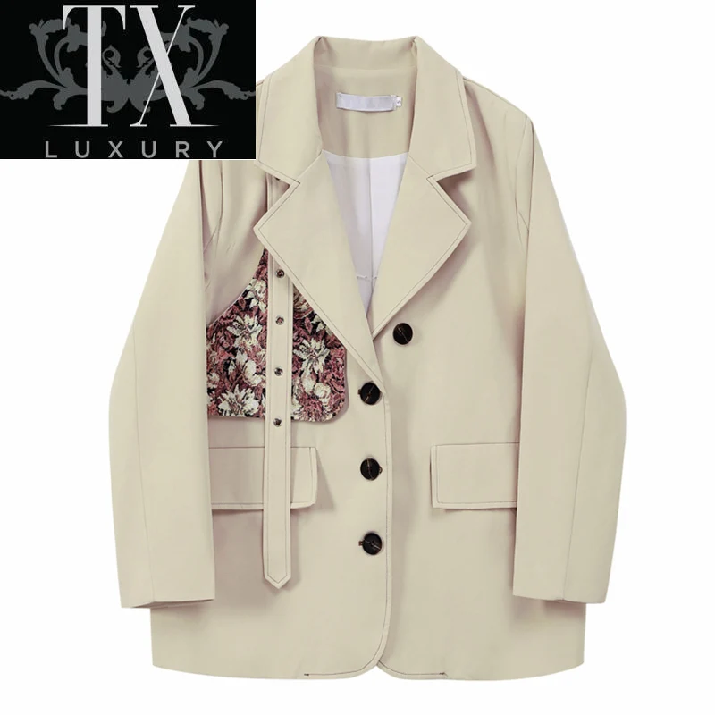 

Autumn Women Fashion Casual Blazers And Jackets Chic Button Office Suit Coat Ladies Elegant Outwear Pocket decorative coat