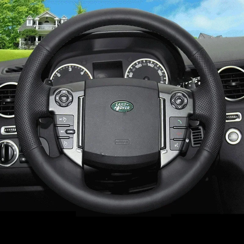 

Замшевая кожа для Land Rover Range Rover Evoque Discovery 4, чехол на руль автомобиля с ручным шитьем, аксессуары для интерьера автомобиля