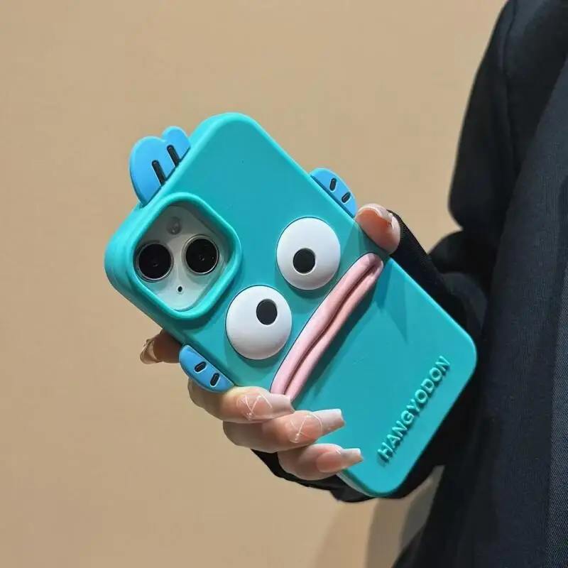 Милый чехол Kawaii Hangyodon Classic Reprint для iPhone 17, 16, 15 Pro Max, 14, 13 – Мягкий 3D TPU противоударный чехол (art.: 3920dadcfd338) - 3920dadcfd338