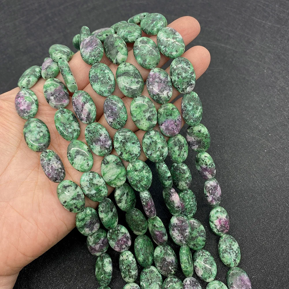 

Natural Stone Red and Green Gem Beads Oval Loose Beads Gasket Exquisite Jewelry Making Beads Necklace Bracelet Accessories