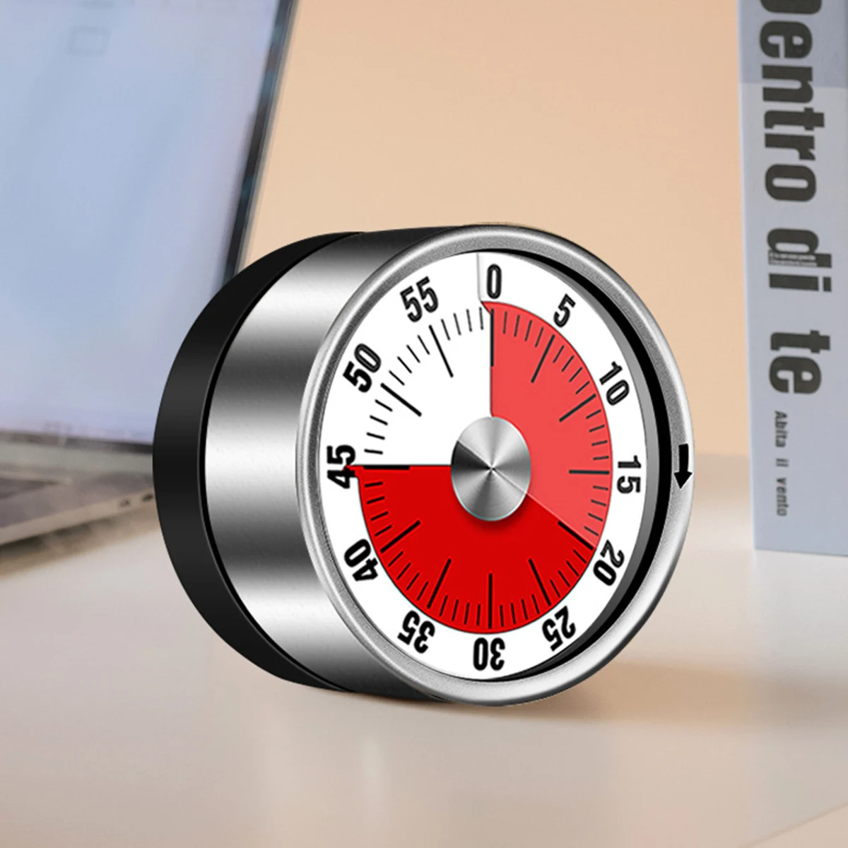 

Кухонный механический ручной таймер, 60 минут, визуальный таймер с циферблатом, магнитный Таймер обратного отсчета из нержавеющей стали, пор...