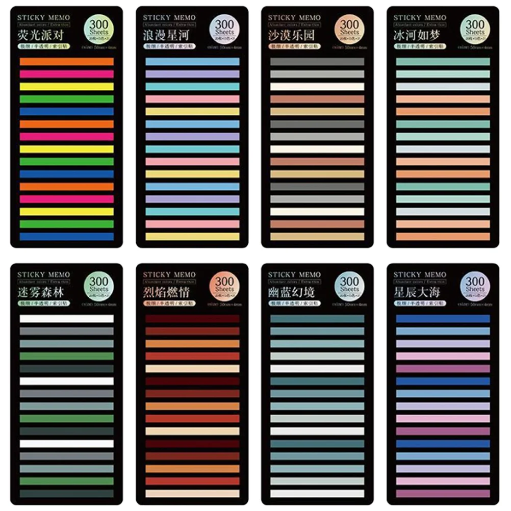 

8 Sheets Colored Tabs Colorful Sticky Notes Reading Stickers Index Tabs Portable Notebook Strips Page 13X6CM The Pet Student