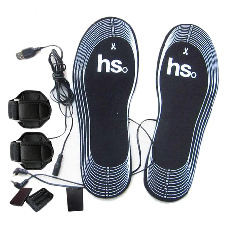 Palmilhas elétricas aquecidas usb para sapatos, palmilhas térmicas com aquecimento elétrico para pés, meia quente para inverno, sola de sapato quente