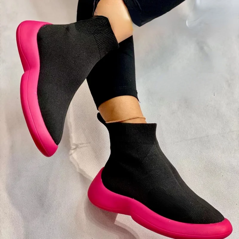 

Женские тканые сетчатые короткие сапоги, новинка 2022, женская обувь, закрывающие ноги, повседневные простые кроссовки с круглым носком, женс...