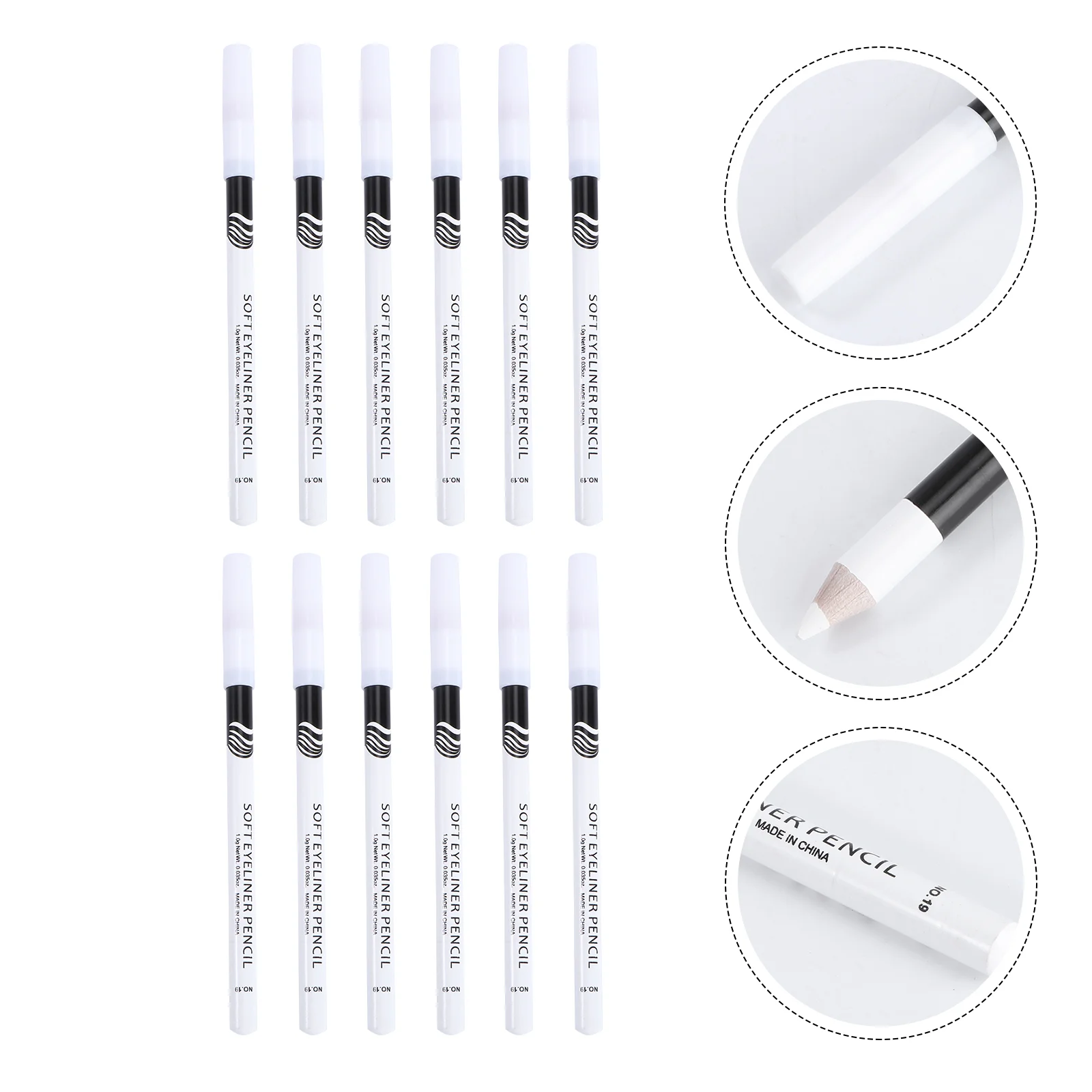 

12pcs Highlighter Eyeliner White Eye Liner Pen Professional Eyeshadow Lying Silkworm Brightening Pen Long- Lasting