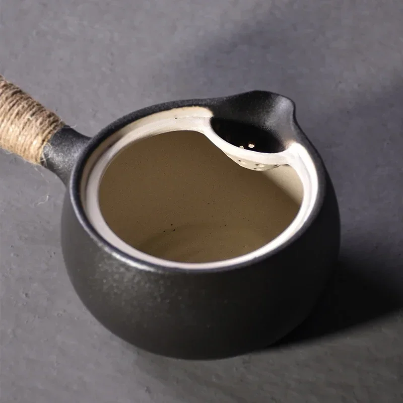 Черная глиняная посуда керамический чайник kyusu китайский для напитков 500 мл