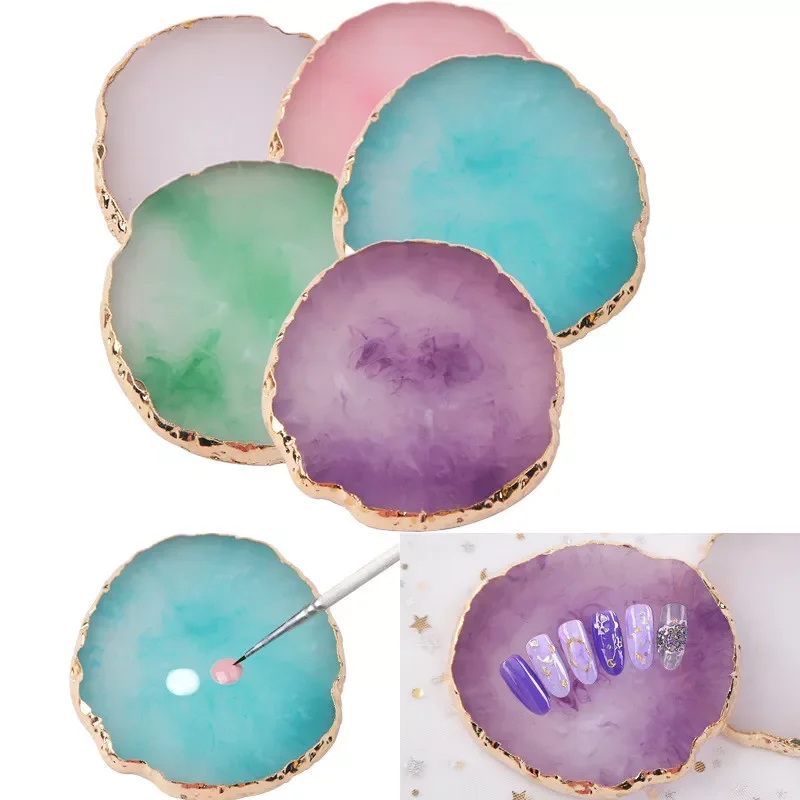 

Resin Stone Nail Art Color Palette Acrylic Gel Polish Holder Drawing Color Paint Dish Glue Display Photo Tool