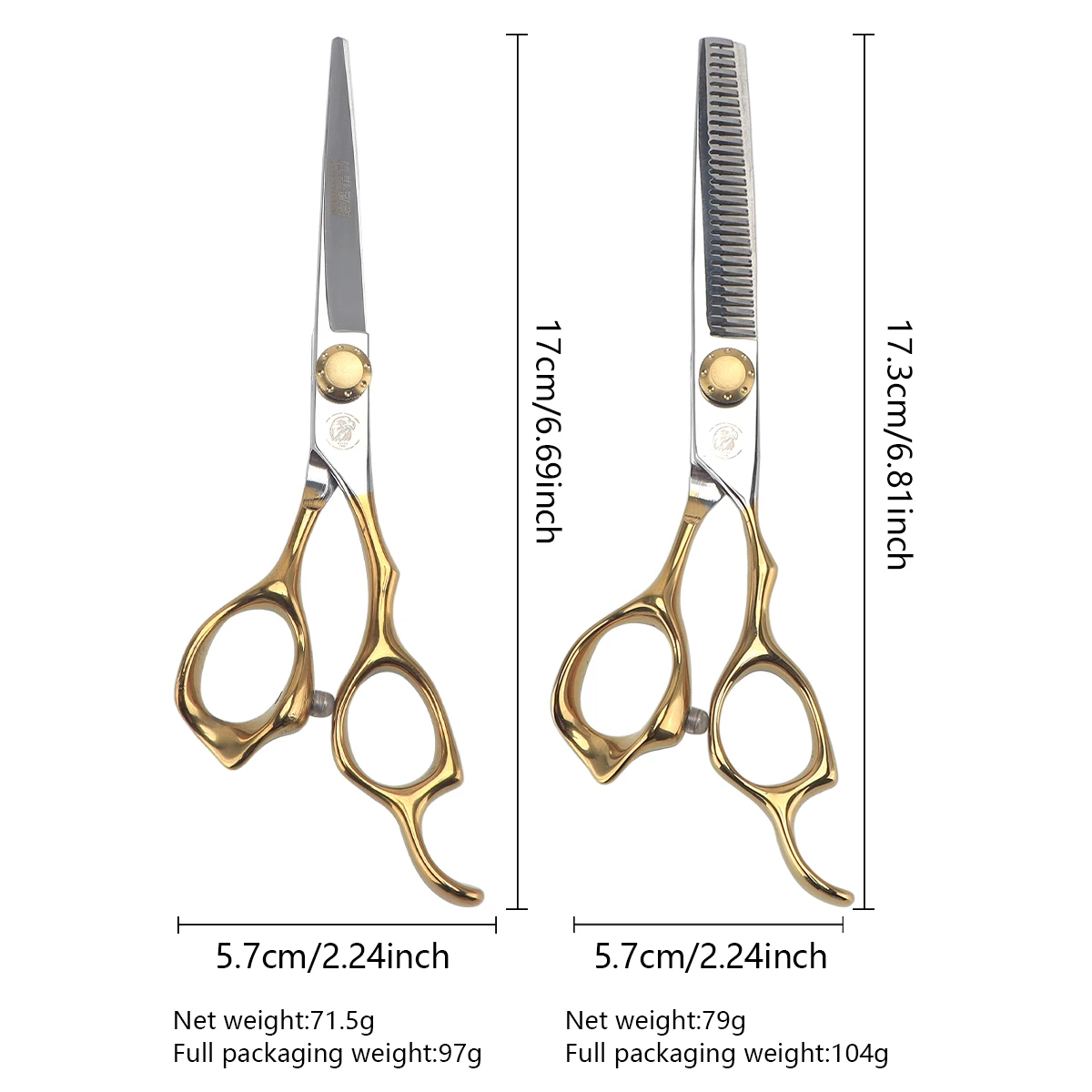 Стальные ножницы для стрижки волос BARBERTOP Jp440c парикмахерские с расческой