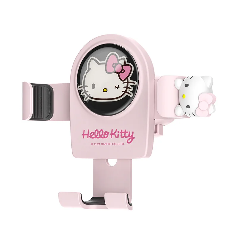 

2023 Original Hello Kitty Cute Pink Gravity Car Navigation Bracket Cartoon Mobile Phone Support Air Outlet Universal Type Gift