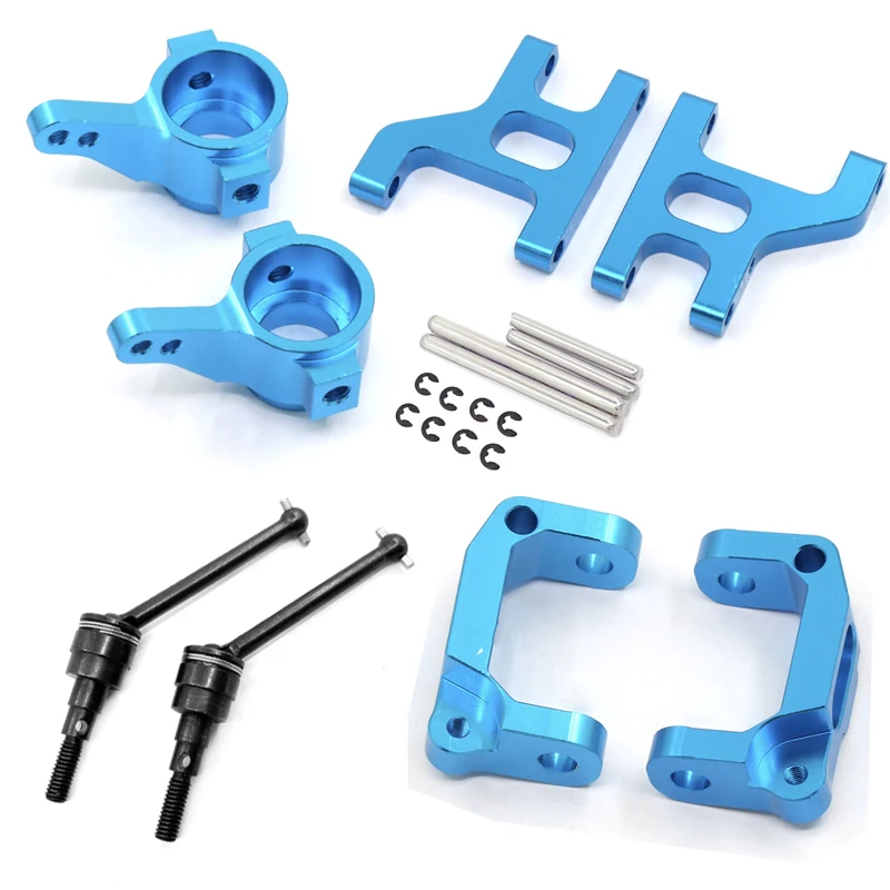 Metal Front Steering Cup C Hub Carrier Suspension Arm Drive Shaft for 1/10 RC Crawler Tamiya CC01 Upgrade Parts,Blue