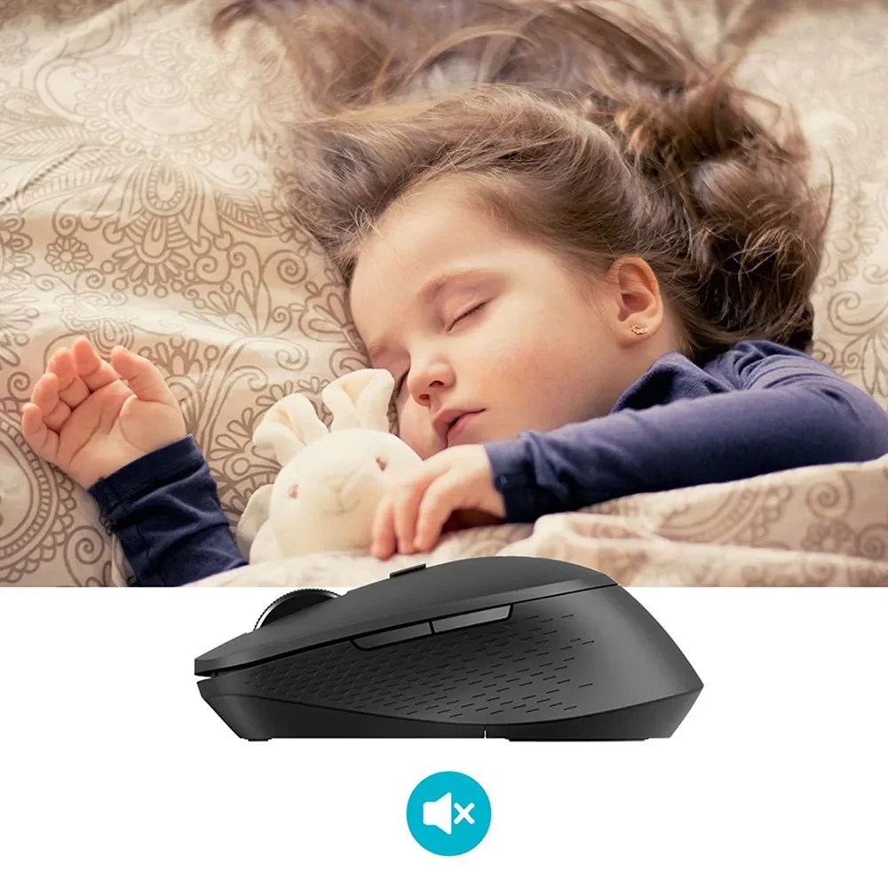 

2022 trend Multi-mode Silent Wireless Mouse with 1600DPI Bluetooth-compatible and 2.4GHz for Three Devices Connection