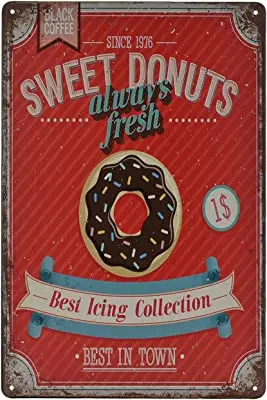 

Винтажный металлический знак, винтажный жестяной декоративный знак, Настенный декор, металлическая пластина-пончик