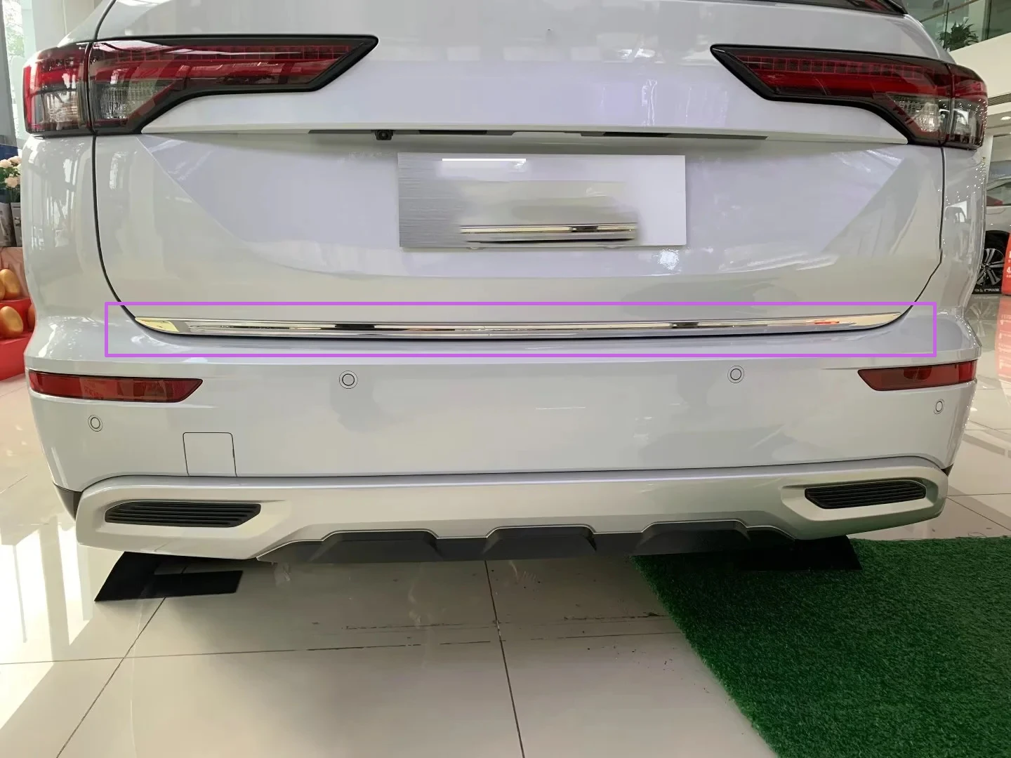 

Для Mitsubishi outlander 2022 2023, наружная крышка багажника, отделка, автомобильные аксессуары, защитная полоса для багажника, Стайлинг, литье