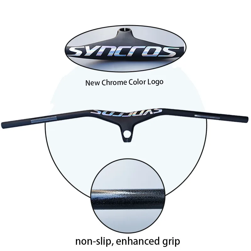 Фото Интегрированный карбоновый руль Syncros MTB со стемом, угол наклона -17 градусов, черный хром, аксессуар для горного велосипеда, 70-110 мм №3