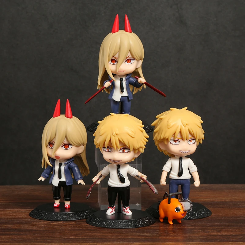 

4pcs/set Chainsaw Man Power Denji Figure Toys PVC Cute Mini Model Decoration Dolls