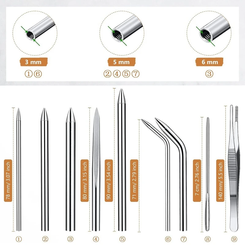 12 шт. набор инструментов для вязания паракорда-FID из нержавеющей стали Marlinspike иглы