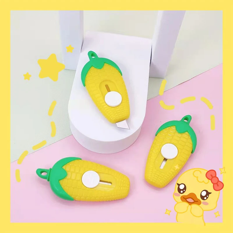 

Novelty Corn Utility Knife Mini Kawaii Portable Craft Wrapping Box Paper Envelope Cutter Knife Letter Opener Tools
