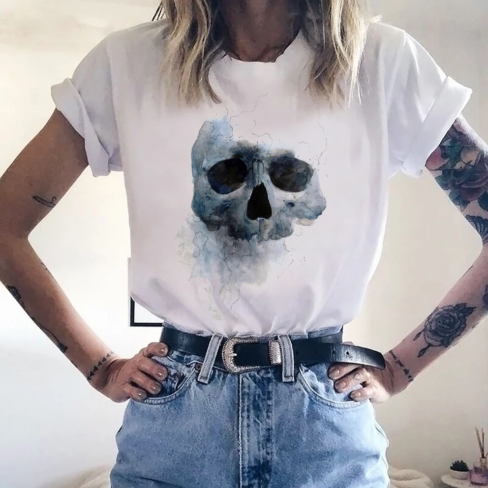 

Summer Camo Skull T-shirt Women 2020 Harajuku Leopard printed Bandana Mom T shirt Funny Short Sleeve mama tshirt femme Clothes