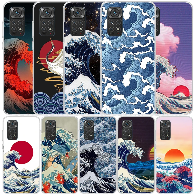 Чехол для телефона Wave Art в японском стиле Xiaomi Redmi Note 13 12S 12 11S 11 11T 11E Pro Plus 10S 10 9S 9 8T 8 7 +