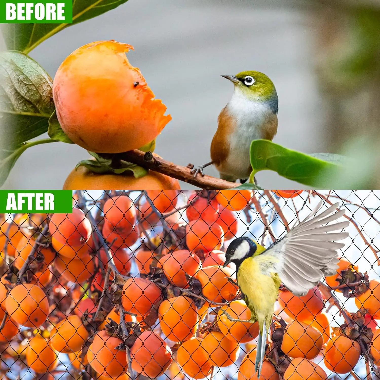 Большая садовая сетка для предотвращения птиц нейлоновый материал черный цвет