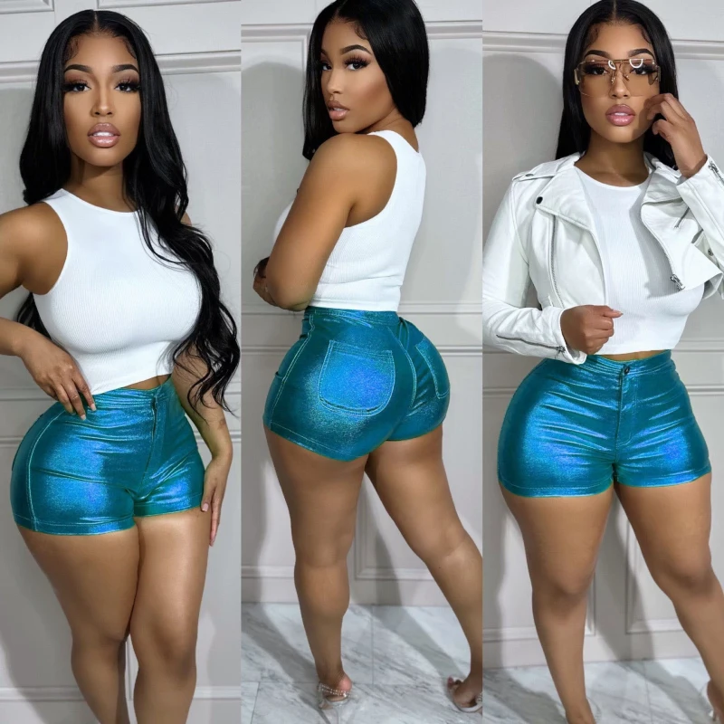 Sexy Candy Color Women Summer Shorts Streetwear