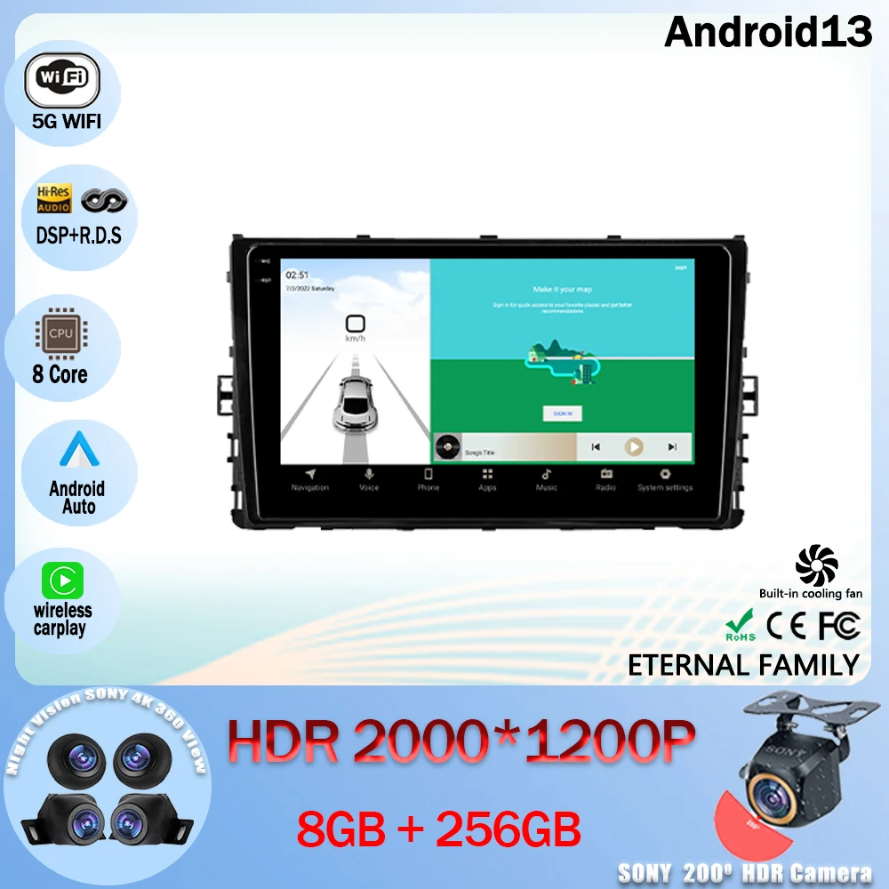 

Автомагнитола на Android 13, мультимедийный видеоплеер, навигация GPS для Volkswagen Jetta 7 2018-2022, 5G WIFI BT 4G LET No 2din DVD CPU