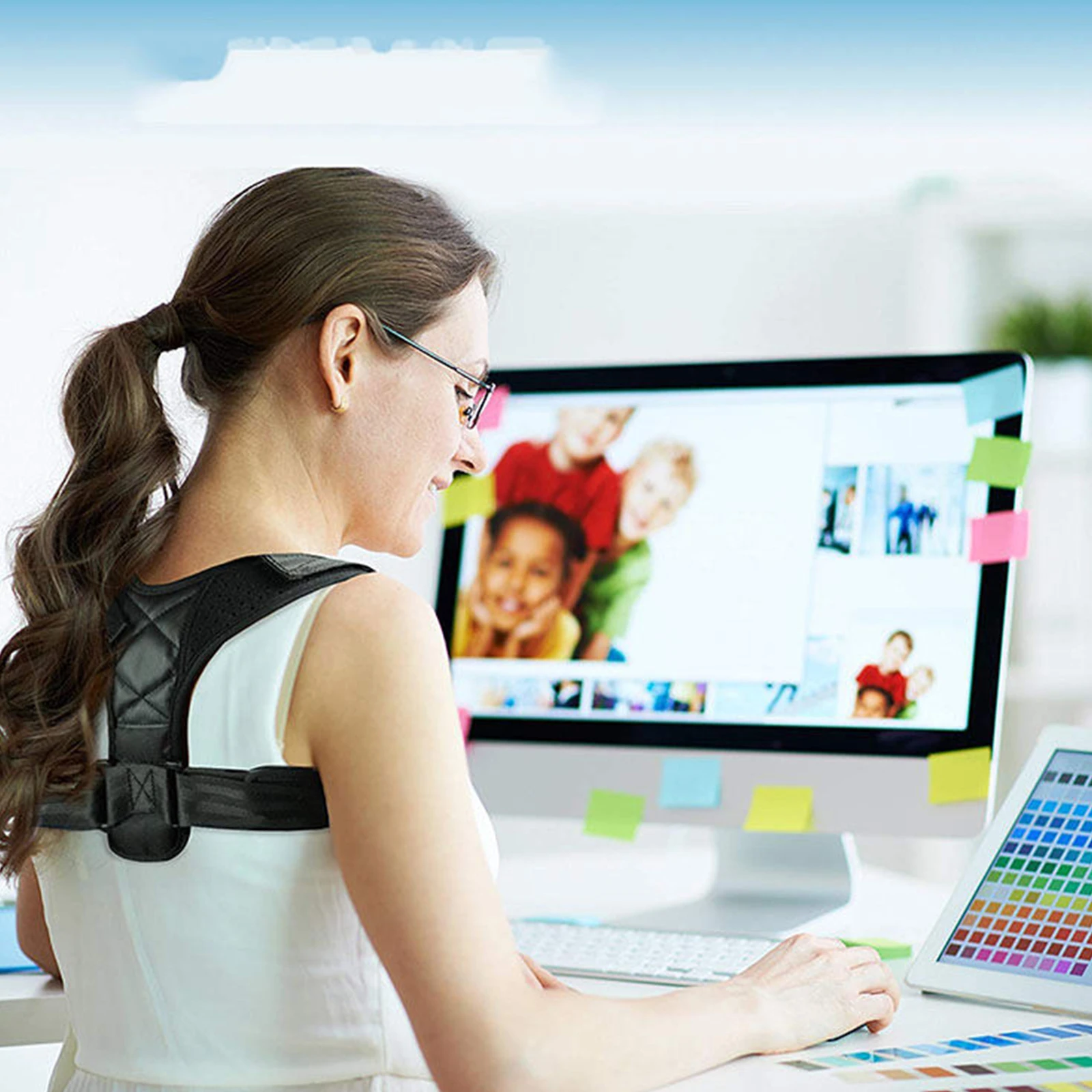 

Shoulder Strap Posture Corrector Back Straight Holder For Men And Women Back Stretcher Forearm Trainer Adjustable Fitness Gear