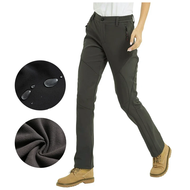 Женские зимние походные брюки из софтшелла на флисовой подкладке