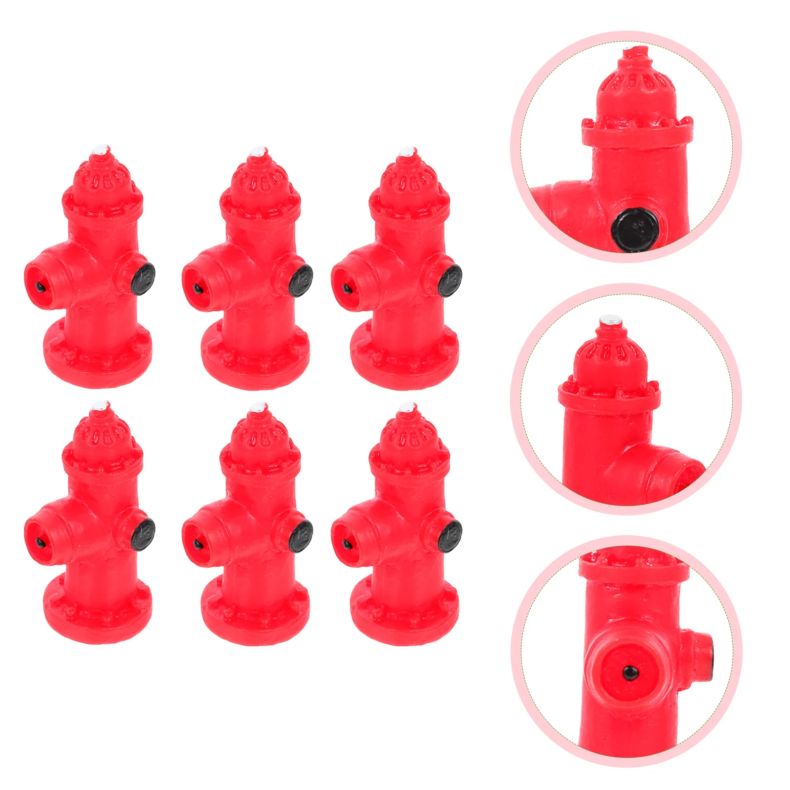 

6 Pcs Fire Hydrant Desktop Ornament Small Decor Resin Craft Puzzle Toys Sand Table Adornment Child Glass