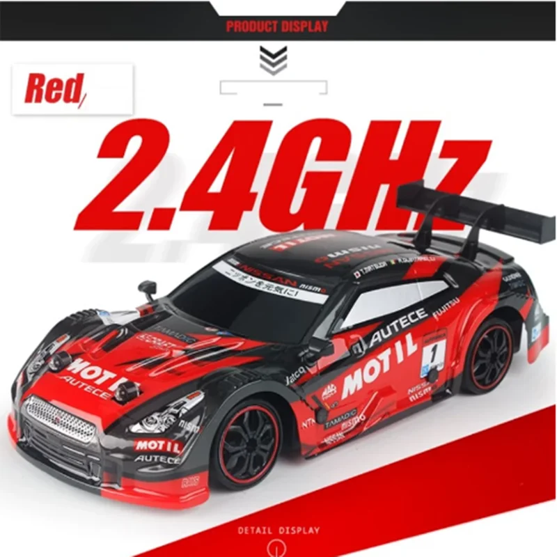 RC Vehicle Remote Control Car Drifting High-Speed Sports Gtr Mustang Handle Racing PVC 4WD Toys for Boys Kids Christmas Gifts