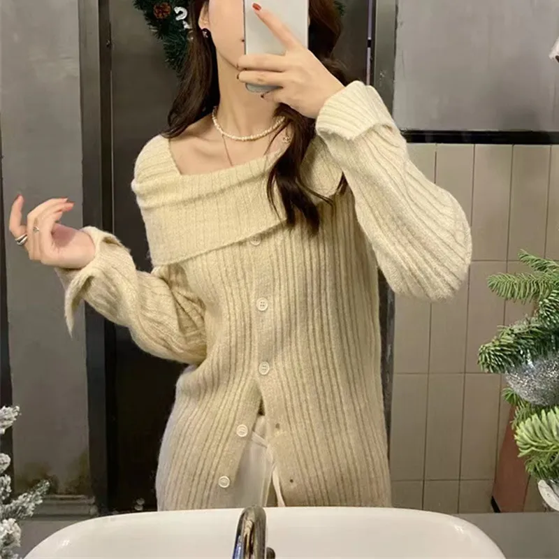 

Sweater women's early spring new niche high-grade soft waxy knit bottoming shirt top