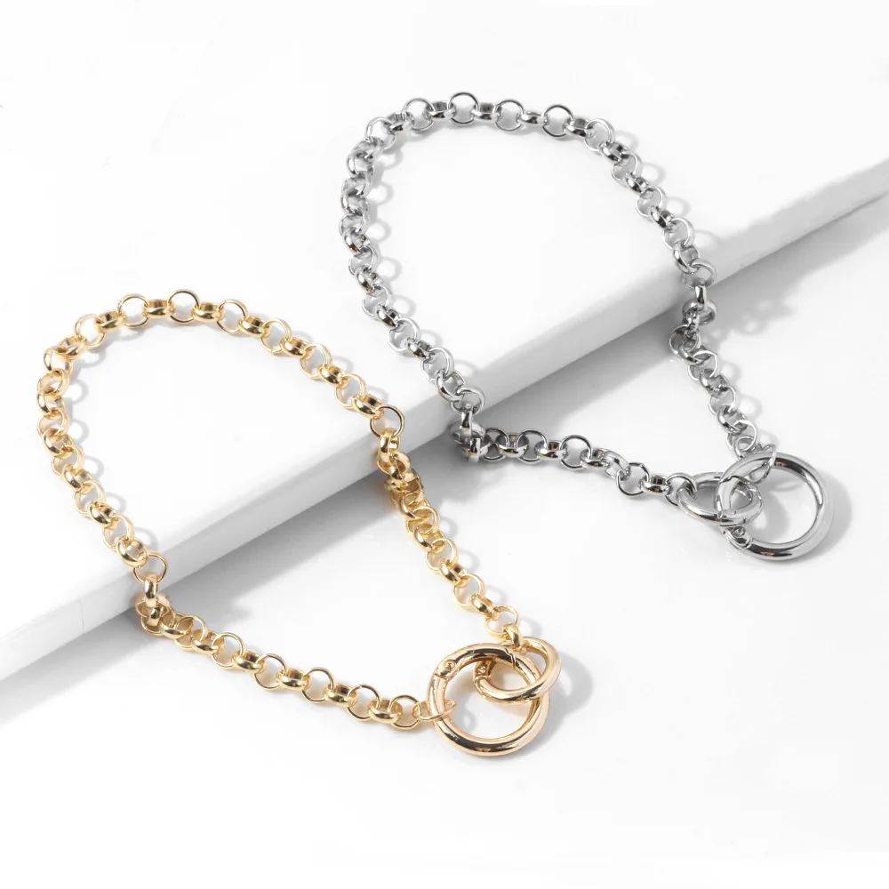 

New Design Hollow Circle Choker Necklace For Women Alloy Metal Chain Clavicle Chain Fashion Party Jewelry Accessories