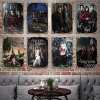 the vampire diaries metal decor poster vintage tin sign metal sign decorative plaque for pub bar man cave club wall decoration