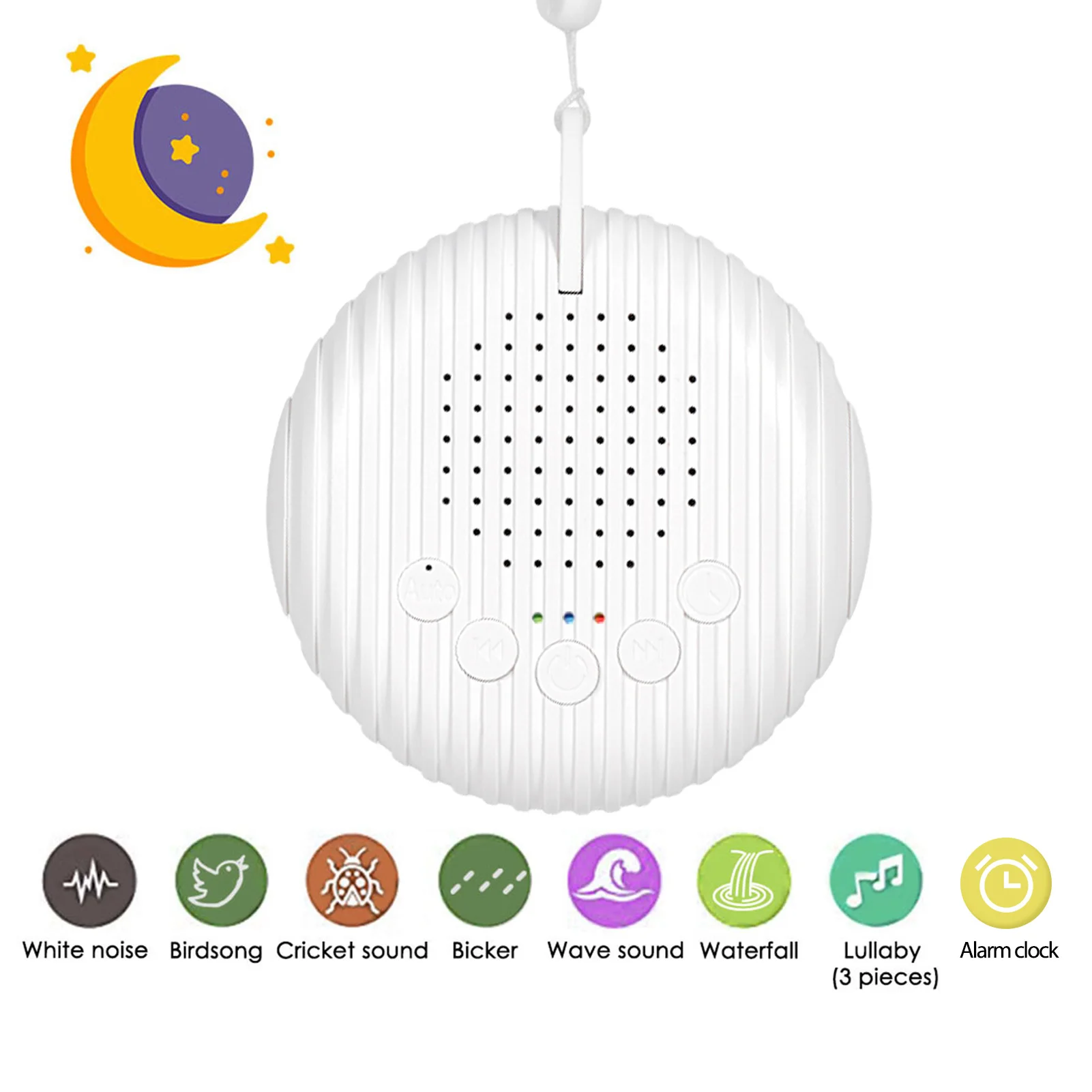 

Baby White Noise Machine USB Rechargeable Timed Shutdown Sound Machine Sleep Soother Relaxation Monitor For Baby Adult Office #W