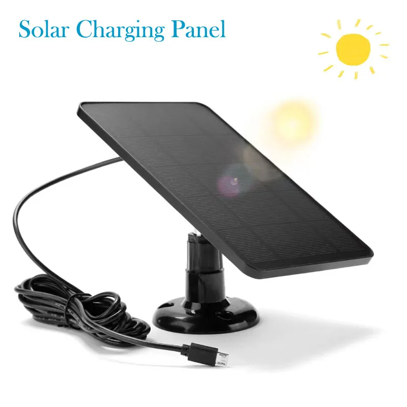 

4W 5V Solar Battery Charger USB+Type-C 2 in 1 Charging Portable Monocrystalline Solar Panel Surveillance Camera Lighting System