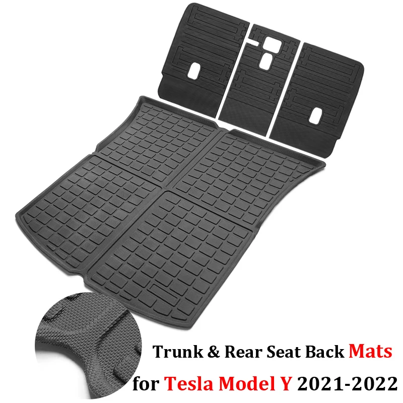 TPE Rear Trunk Mat For Tesla Model Y 2022 2021 Rear Seat Back Cover Car Interior Accessories Waterproof Trunk Protector Cushion