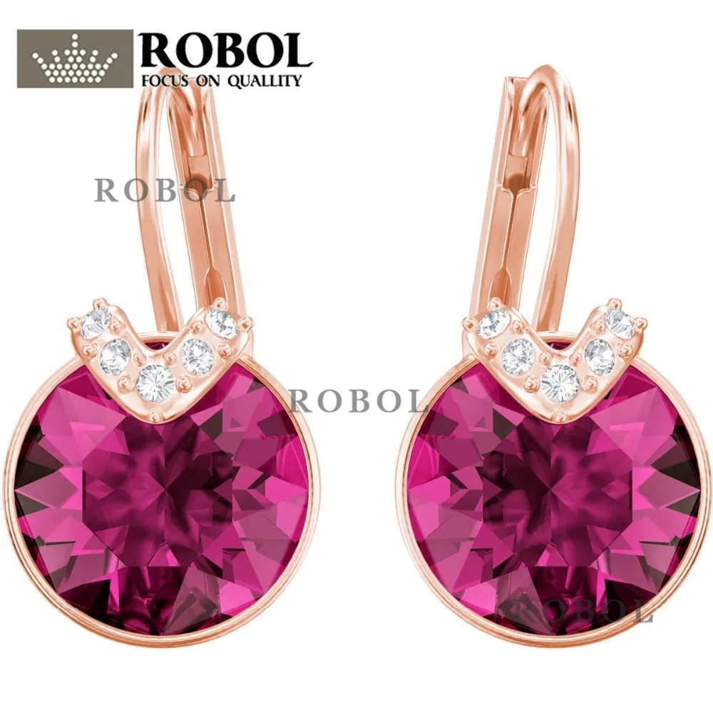 swaHigh Quality ED001  Ladies Bella Lover Tears Peas V Word Multicolor Crystal Earrings Jewelry images - 6