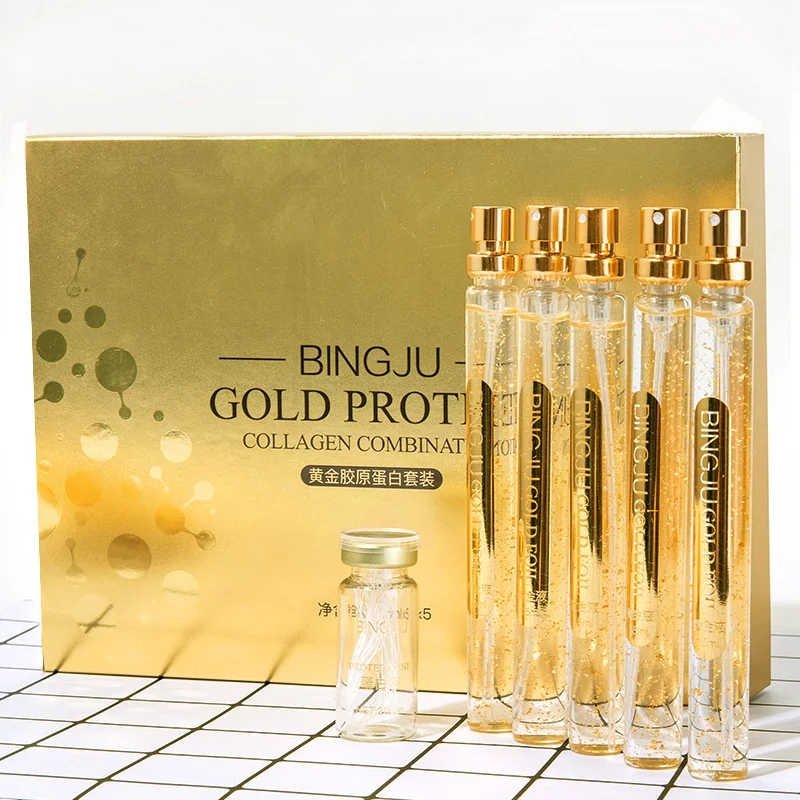 

20 PCS Active Collagen Thread+5 PCS 15ml Golden Facial Serum Firming Skin Anti-Aging Moisturizing Anti-Wrinkle Skincare Products
