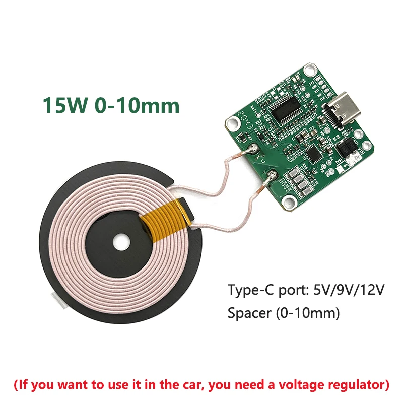 15w20w high power 5v 12v fast charging wireless charger transmitter module type c usb coil qi universal for car phone battery free global shipping