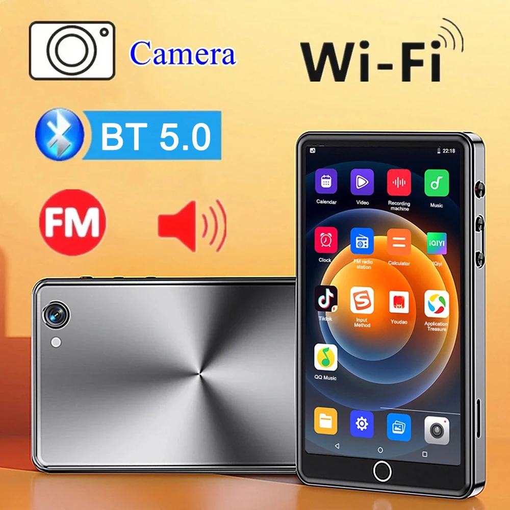 Камера Mp4 плеер Bluetooth Wifi Android 16 Гб Сенсорный экран Hifi музыкальный Диктофон Видео Mp3