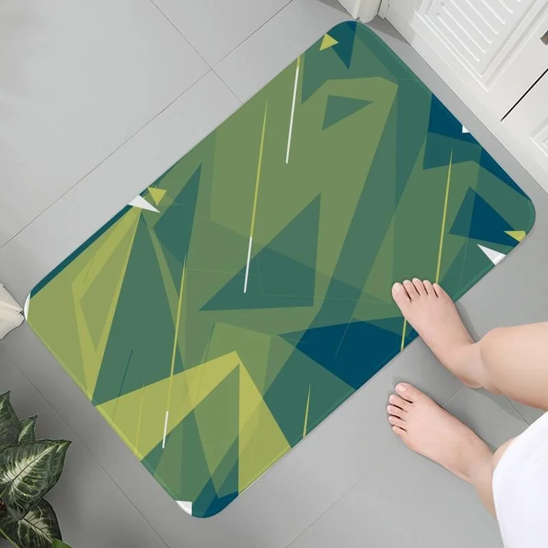 

Mats Rug Kitchen Anti-slip Entrance Hallway Carpet Modern Washable Memory Foam Abstract Art Mat Bedside Room Carpets Parlor Mat