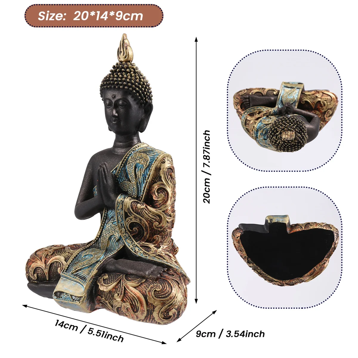 Статуя Будды из Таиланда скульптура смолы ручной работы буддизм индуистская