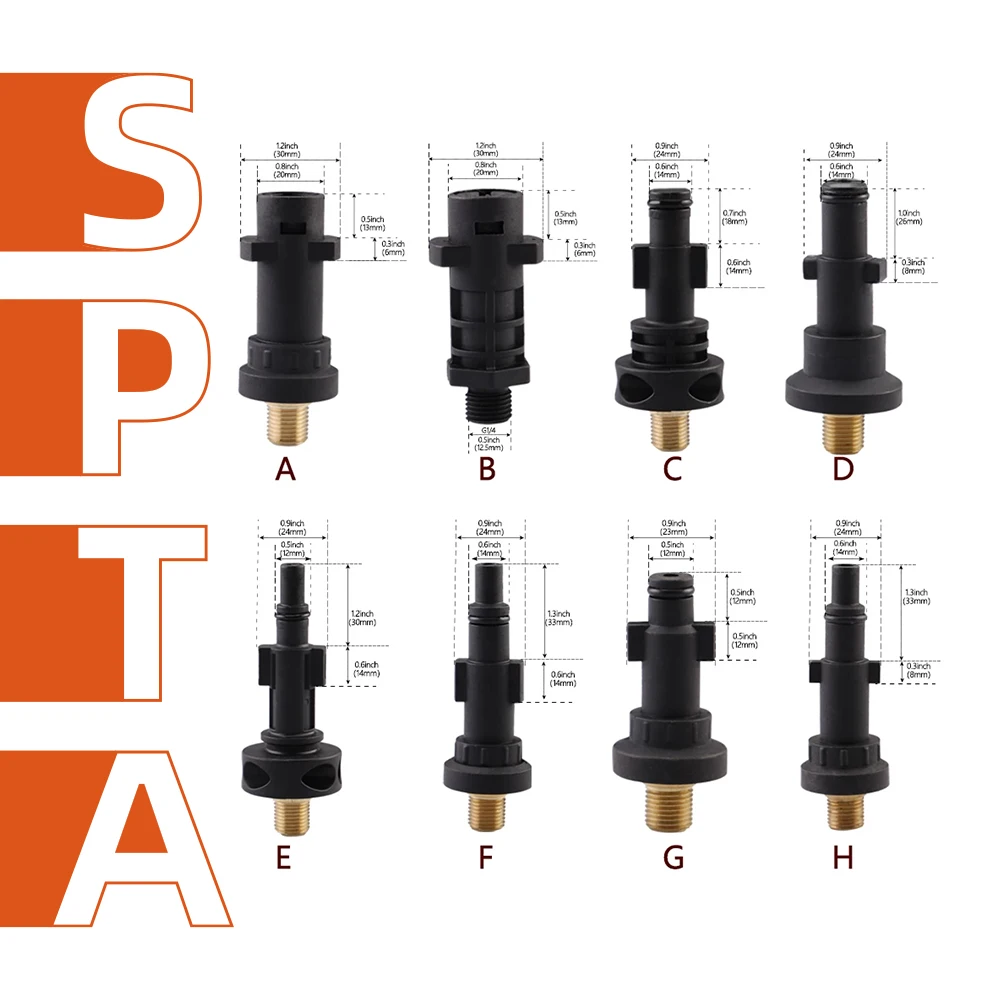 

SPTA Snow Foam Lance Adapters Plastic Adapter Foam Nozzle Foam Generator Snow Foam Adapters for High Pressure Washer