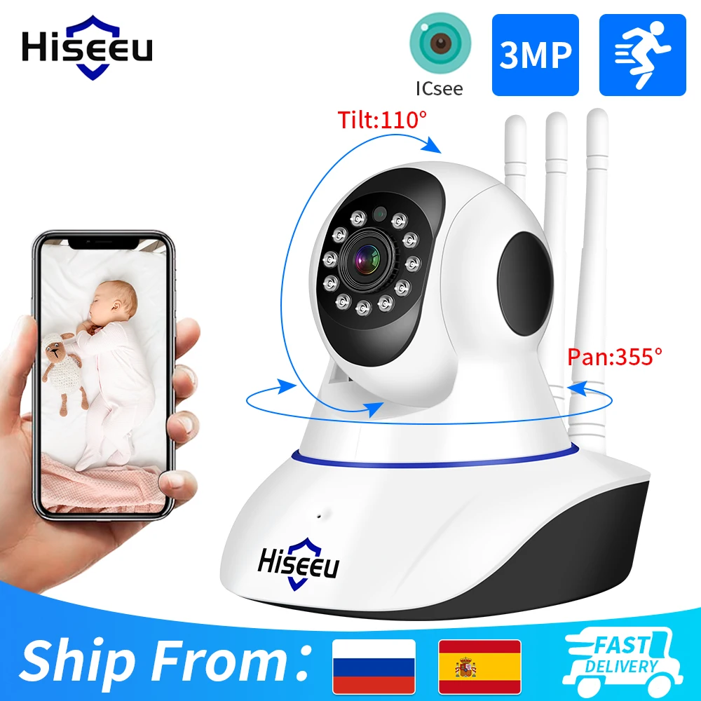 

IP-камера Hiseeu, 3 Мп, 5 Мп, PTZ, Wi-Fi