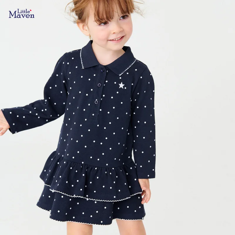

Kids Frocks 2022 New Spring Autumn Baby Girls Clothes Brand Dress Toddler Cotton Dot Dresses for Kids 2-7 Years