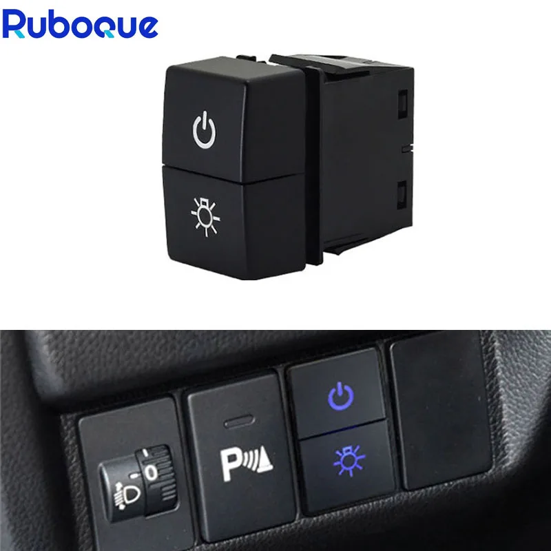 

1pc Car Dual Key Switch Fog Lights Electronic Dog Fan Speaker Headlight power Switch Button Use For Honda Fit 3 CRIDER